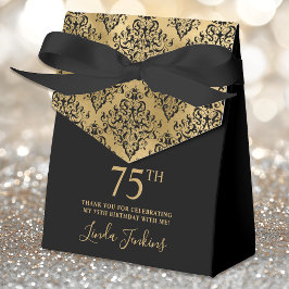 75th Birthday Gold Damask Thank You  フェイバーボックス