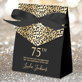 75th Birthday Gold Leopard Print Thank You  フェイバーボックス