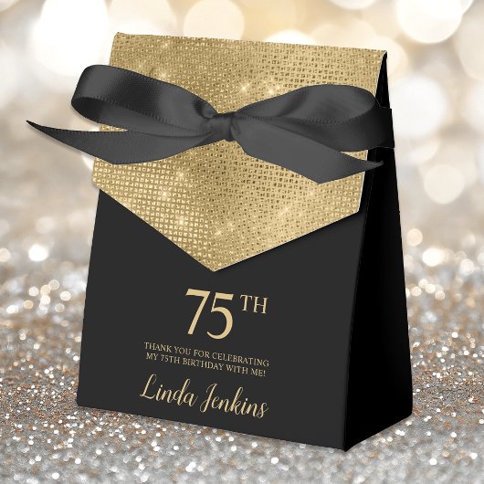 75th Birthday Gold Thank You Favor Box フェイバーボックス