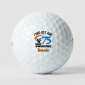 75th Birthday Golf Balls Funny Gift Blue - 12 Pack ゴルフボール (正面)