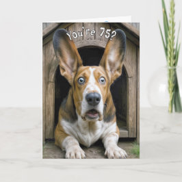 75th Birthday Humor with Basset Hound  カード