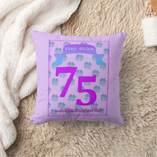 75th Birthday In German Throw Pillow クッション