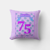 75th Birthday In German Throw Pillow クッション (正面)