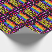 75th Birthday: Loving Hearts Pattern, Rainbow # 75 ラッピングペーパー (角)