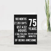 75th Birthday Men Women Funny 75 Years Old  カード (正面)