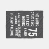 75th Birthday Men Women Funny 75 Years Old  フリースブランケット (正面(横))