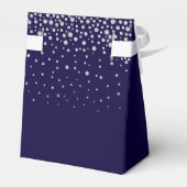 75th Birthday Navy Blue Sparkly Thank You フェイバーボックス (裏面サイド)