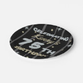 75th Birthday Partyお名前の追加 ペーパープレート (アングル)