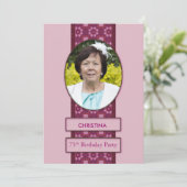 75th Birthday Party招待写真と名前 招待状 (スタンド正面)