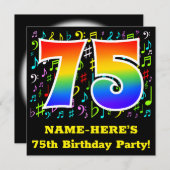 75th Birthday Party:おもしろい音楽記号, Rainbow 75 招待状 (正面/裏面)