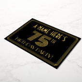 75th Birthday Party —アールデコスタイル「75」 +名前 箔招待状 (回転した状態)