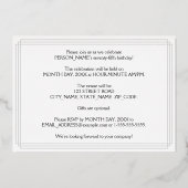 75th Birthday Party —アールデコスタイル「75」 & Name 箔招待状 (裏面)