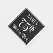 75th Birthday Party – スクリプファンシート+名前をカスタムする スタンダードランチョンナプキン (角)