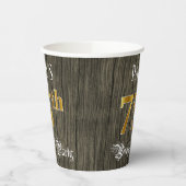 75th Birthday Party — フェイク金ゴールド&ウッドフェイク・ルックス 紙コップ (左)