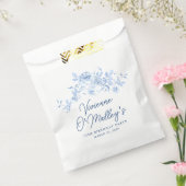 75th Birthday Party Dusty Blue Rose Floral Custom フェイバーバッグ (封をした状態)