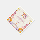 75th Birthday Party - Elegant Floral Number 75 スタンダードカクテルナプキン (角)