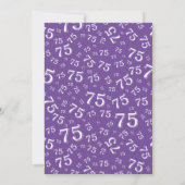 75th Birthday Party Purple/White Number Pattern 招待状 (裏面)