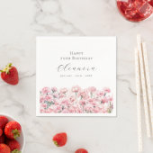 75th Birthday Pink Carnation January Birth Flower スタンダードカクテルナプキン (インサイチュ)