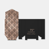 75th Birthday Rose Gold Damask Thank You フェイバーボックス (折り畳みなし)