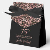 75th Birthday Rose Gold Leopard Print Thank You  フェイバーボックス (正面)