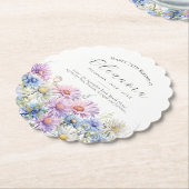 75th Birthday September Birth Flower Custom ペーパーコースター (アングル)
