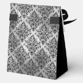 75th Birthday Silver Damask Thank You  フェイバーボックス (裏面)