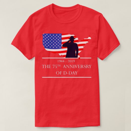 75th D Day Anniversary 1944 2019スペシャルアニバー Tシャツ (デザイン正面)