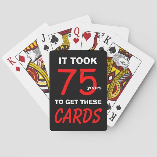75th Funny Birthday Poker Playing Cards   トランプ (裏面)