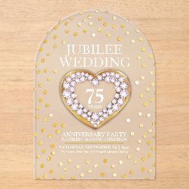 75th jubilee wedding anniversary heart  アクリル招待状