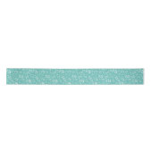 75th Modern Random Number Pattern Teal/White サテンリボン (正面)