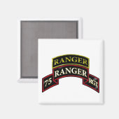 75th Ranger、タブ付き マグネット (正面/裏面)