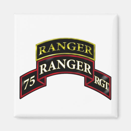 75th Ranger、タブ付き マグネット (正面)