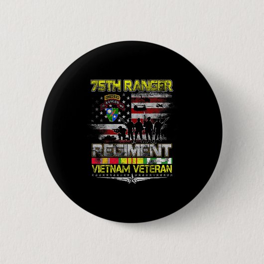 75th Ranger Regiment Vietnam Veteran Patriotic Vet 缶バッジ (正面)