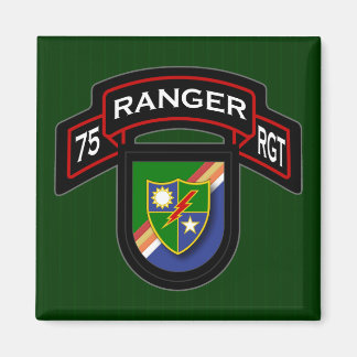 75th Ranger Rgt – スクロール&フラッシュ マグネット