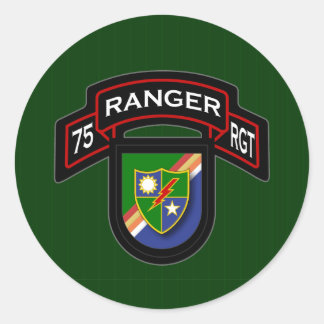 75th Ranger Rgt – スクロール&フラッシュ ラウンドシール