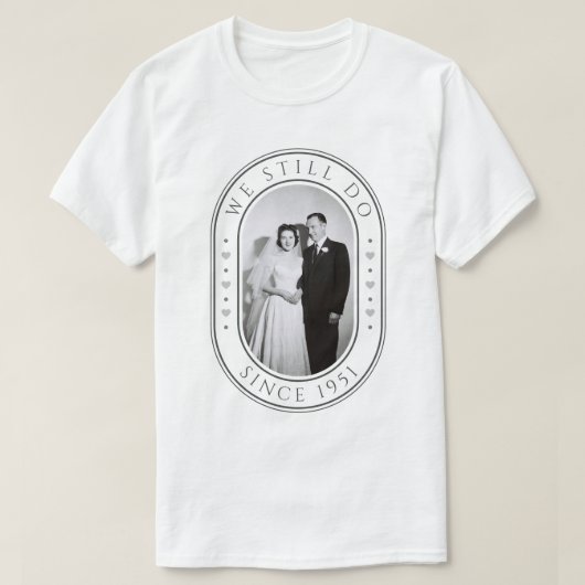 75th Wedding Anniversary Diamond Gift Custom Photo Tシャツ (デザイン正面)