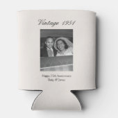 75th Wedding Anniversary Party Favor Custom Photo 缶クーラー (裏面)