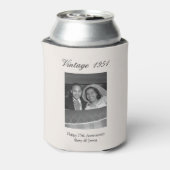 75th Wedding Anniversary Party Favor Custom Photo 缶クーラー (缶裏面)