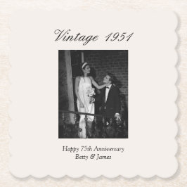 75th Wedding Anniversary Party Personalized Photo ペーパーコースター