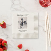 75th Wedding Anniversary Party Personalized Photo 縁ありカクテルナプキン (インサイチュ)