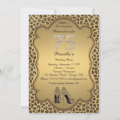 75thBirthdayパーティー、第75のチータのハイヒールの靴 招待状 (正面)