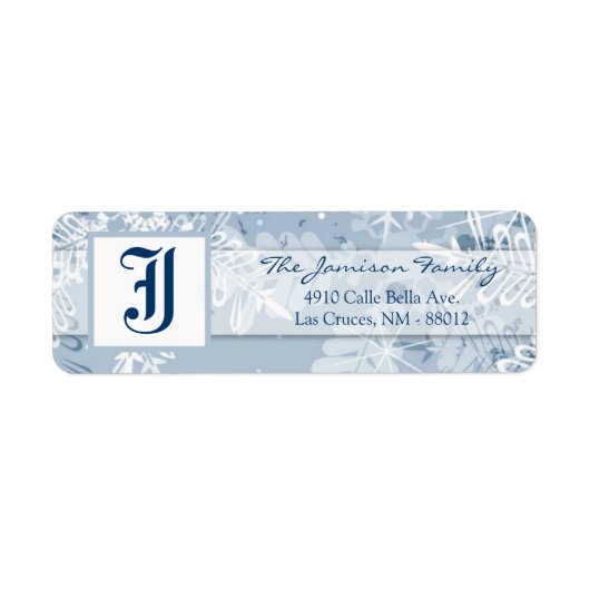 .75x2.25インチ差出人住所ラベル結晶の雪 ラベル (正面)