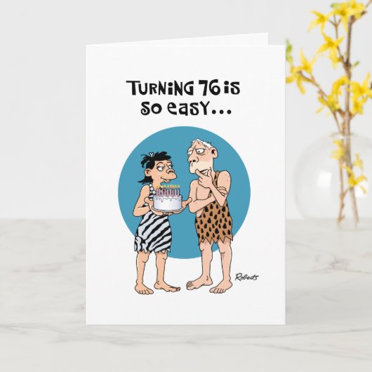 76おもしろい番目の誕生日グリーティングカード カード (黄色い花)