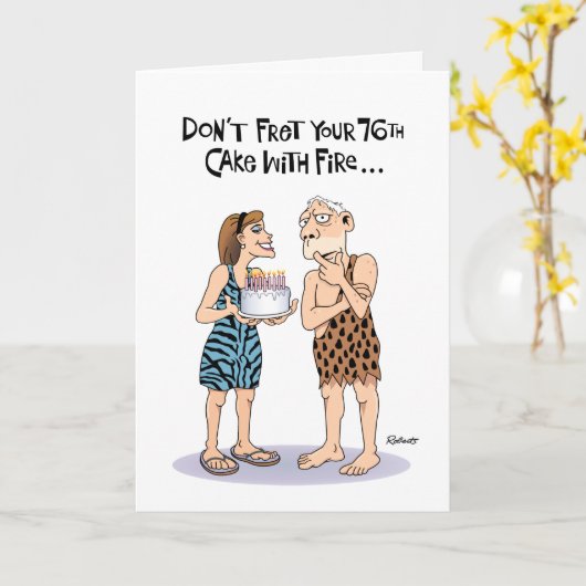 76おもしろい誕生日 カード (黄色い花)