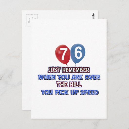 76と丘の誕生日デザイン ポストカード (正面/裏面)