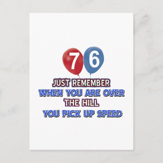 76と丘の誕生日デザイン ポストカード (正面)