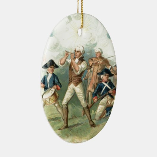 76の兵士ドラマー少年の米国国旗の精神 セラミックオーナメント (右)