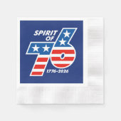 76の精神 - アメリカの250歳の誕生日 1776-2026 縁ありカクテルナプキン (正面)