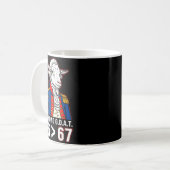 76は67のジョージ・ワシントン歴史楽しいMより大きい コーヒーマグカップ (正面左)