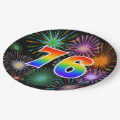 76イベント-おもしろい、カラフル、はっきりしたレインボー76 ペーパープレート (アングル)